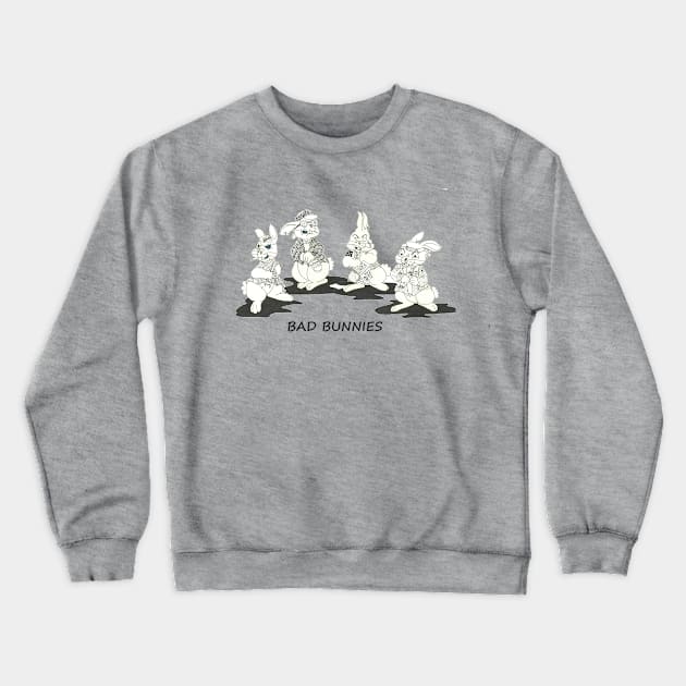 Bad Bunnies Crewneck Sweatshirt by Loose Tangent Arts